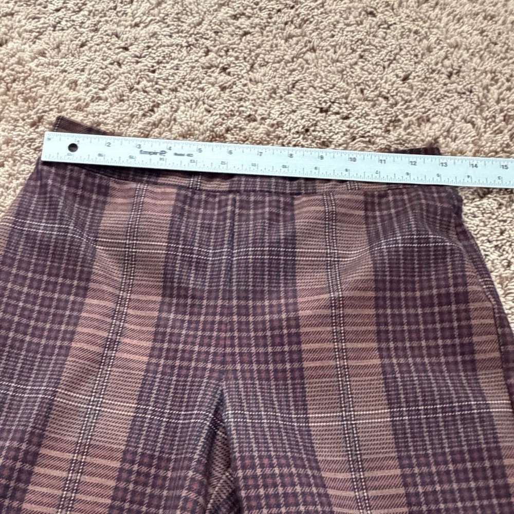 Small Anthropologie sanctuary carnaby pull on slim kick flare pants Brown Plaid - Picture 9 of 14
